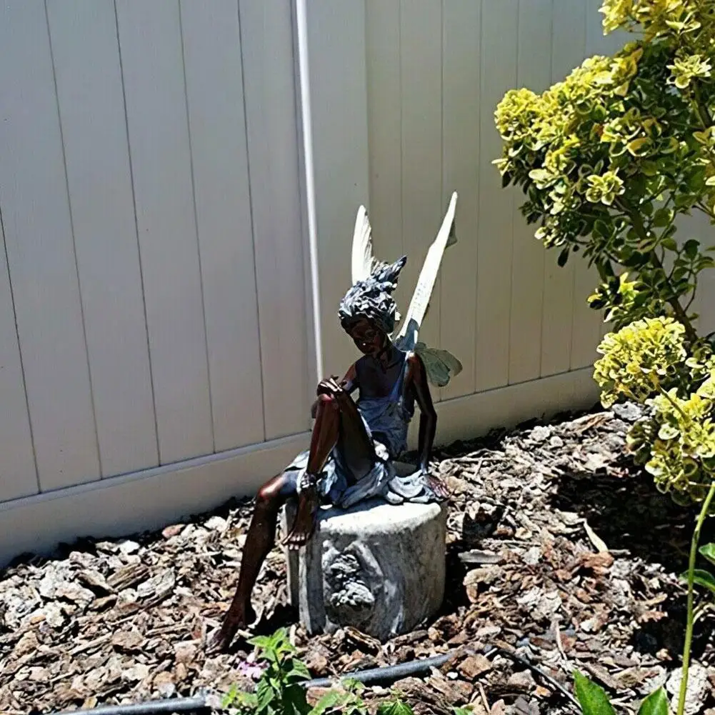 

Tudor And Turek Sitting Fairy Statue Garden Ornament Decoration Yard Garden Home Craft Resin Landscaping Outdoor Decoration S3E2