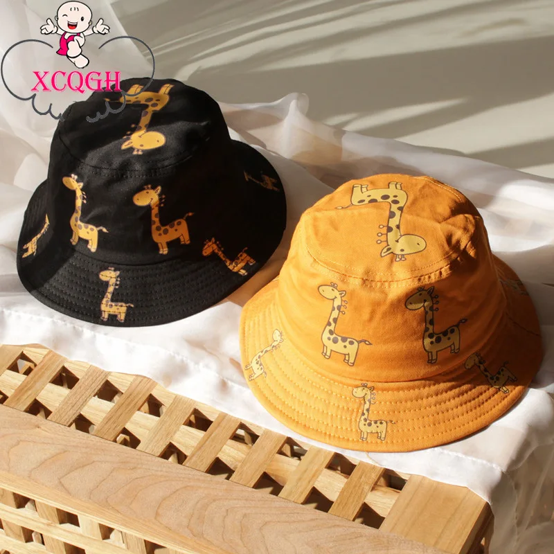 

XCQGH Giraffe Pattern Baby Hat Fishman Cap Boys Girls Bucket Hat Bonnet Outdoor Kids Children Beach Sun Hat