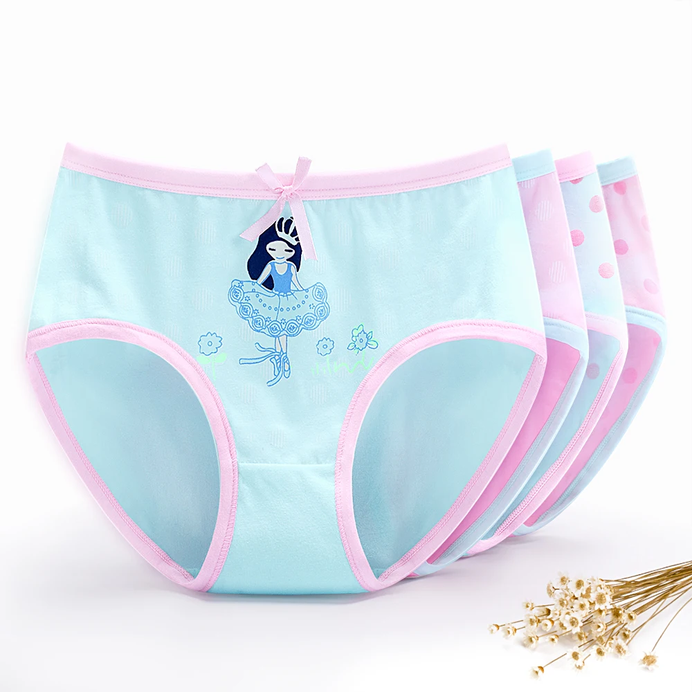 2 шт./лот Милое хлопковое нижнее белье для девочек с рисунком брифес Трусы синего