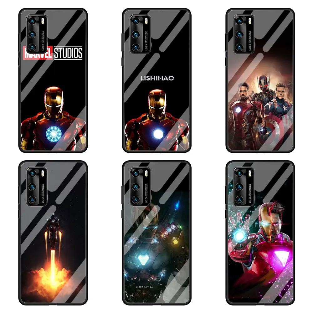 Стеклянный чехол для телефона Hero Железный человек Huawei P30 Lite P40 Pro Plus P20 P10 P Smart Z 2019 2020