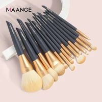 maange pro 14pcs makeup brushes set powder foundation blush eyeshadow lip blend wooden cosmetic make up brush tool kit maquiagem