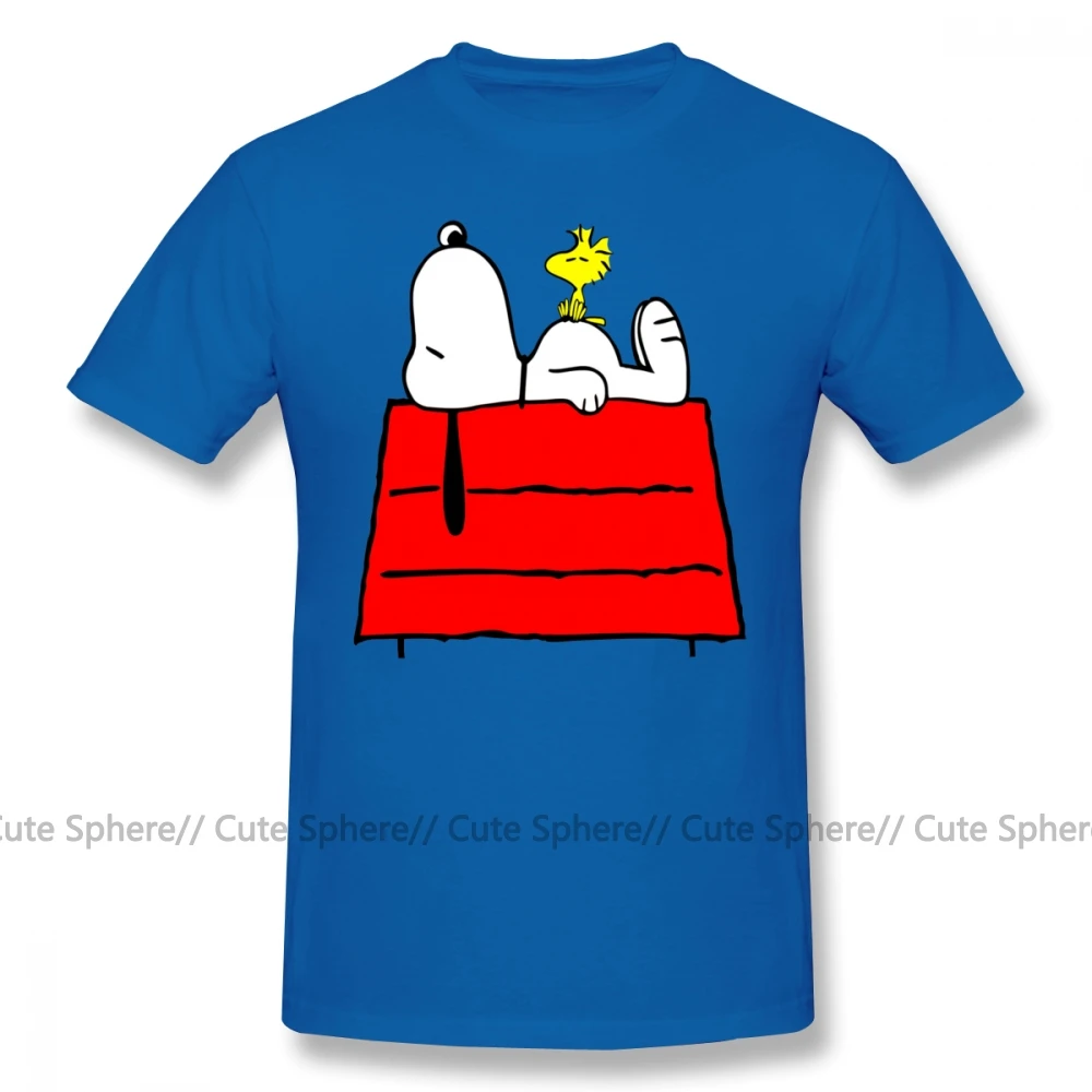Футболка Peanuts Chill Out, Классическая футболка большого размера, 100 хлопок, графическая, с коротким рукавом, Мужская отличная футболка - Цвет: Blue