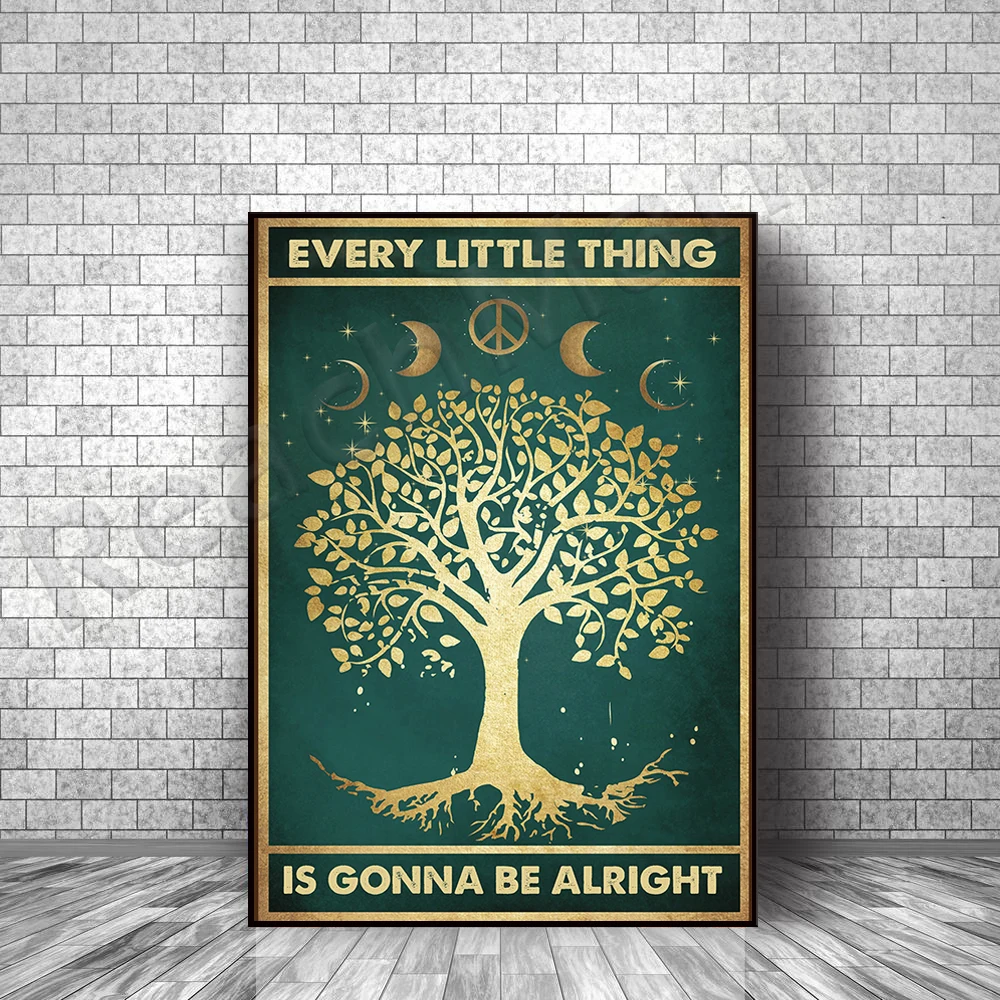

Every little thing will get better poster, hippie poster, flower girl, hippie gift retro poster