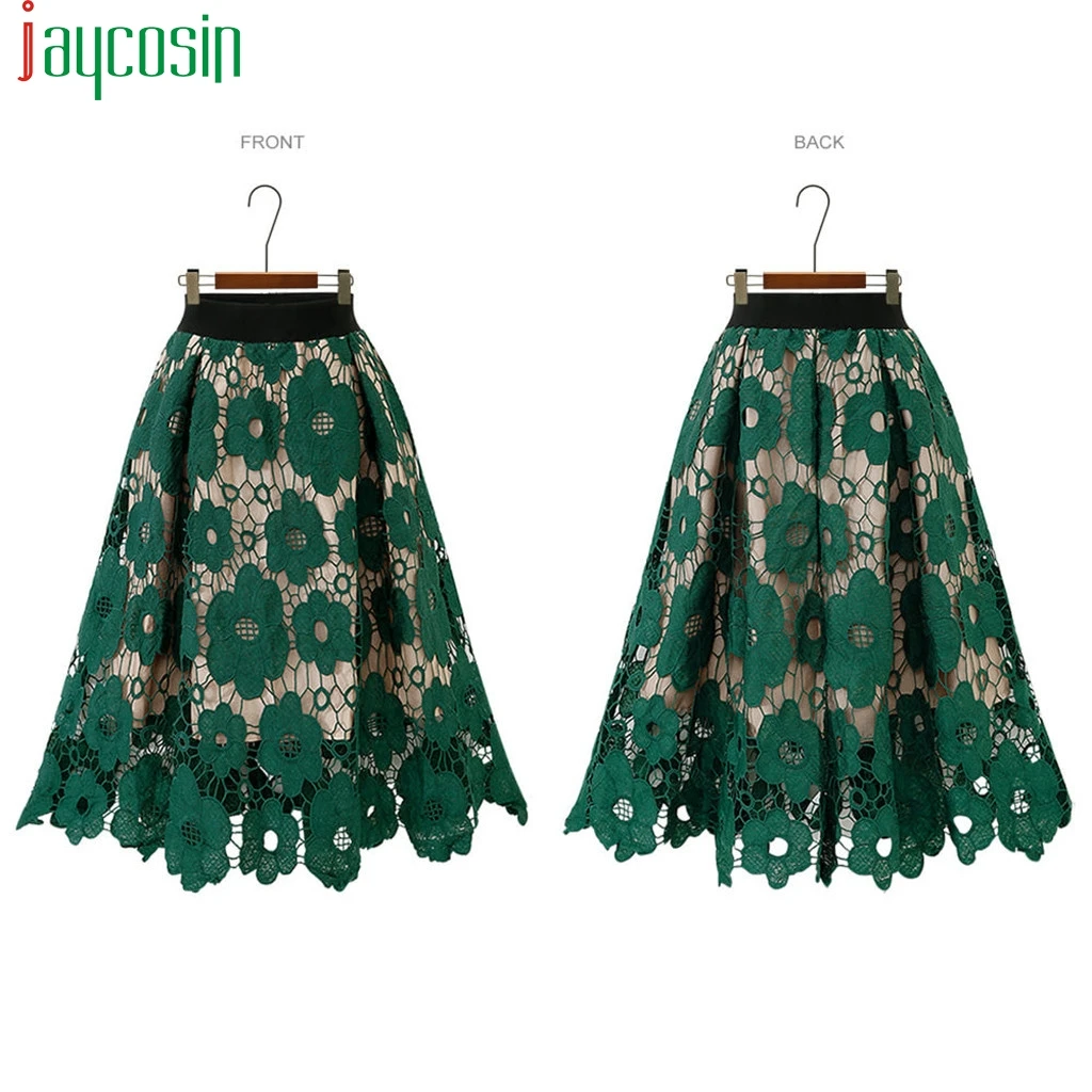 Элегантная длинная юбка Женская кружевная ажурная Свободная Повседневная