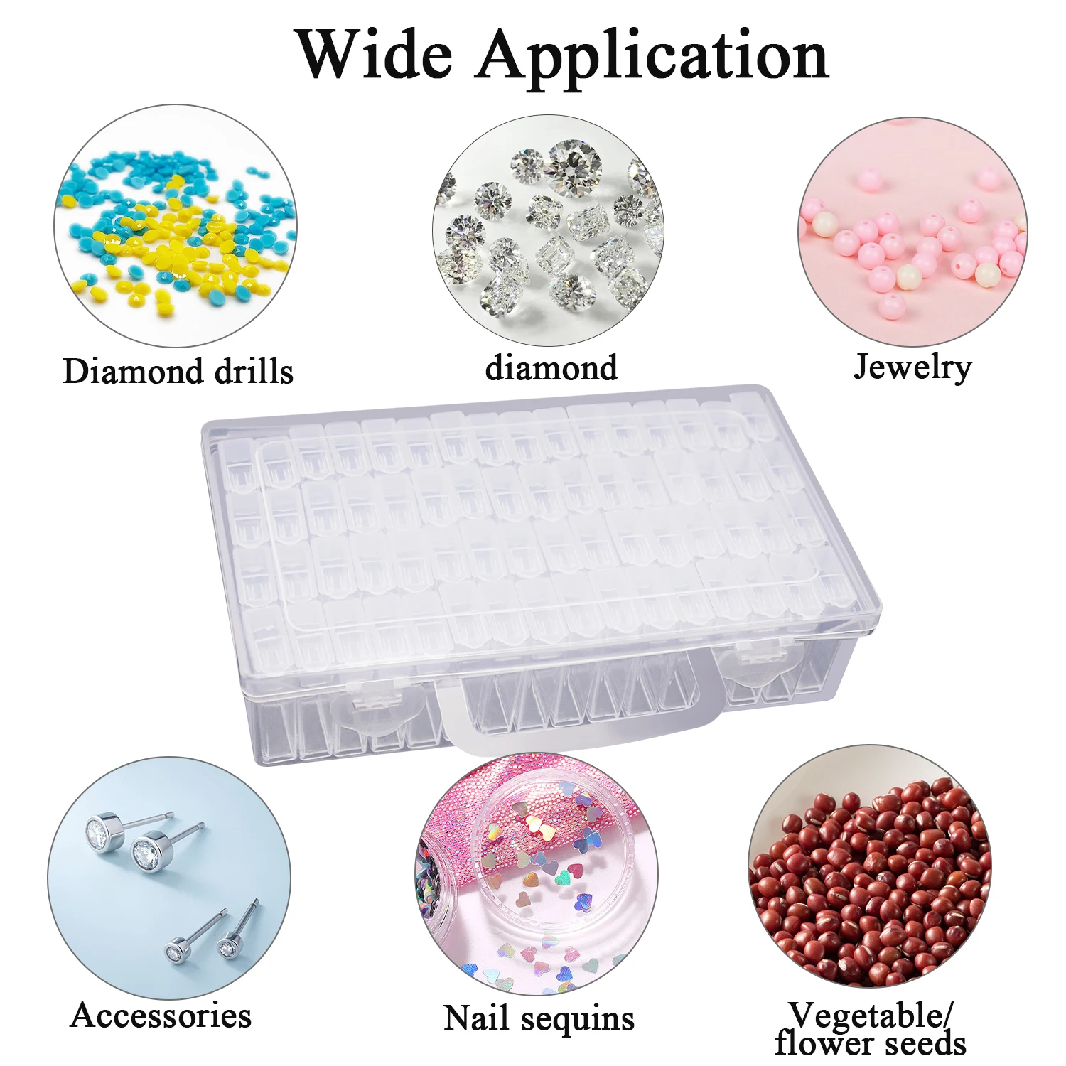 64/28 Grids 5d Diamond Painting Accessories Storage Box Drill Transparent Container | Дом и сад
