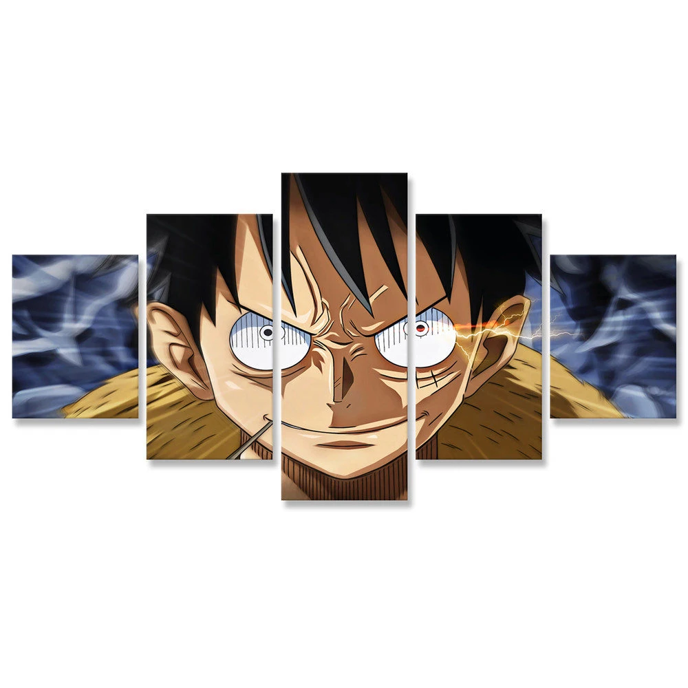 

HD Prints Canvas Monkey D Luffy Art One Piece Modular 5 Pieces Home Decor Poster For Bedroom Framework Modular