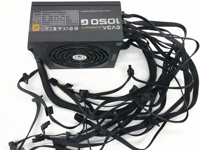 Б/у оригинальный EVGA 1050G полный модуль 80plus ЗОЛОТОЙ Сертифицированный блок питания
