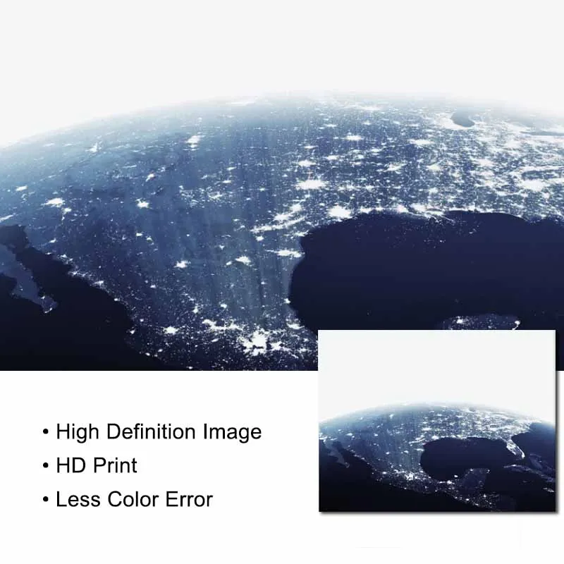 Картина на холсте черно белая луна земля с принтом Настенная живопись настенные