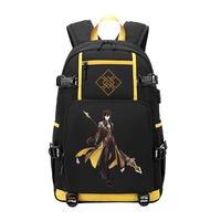 genshin impact cosplay props rock king zhongli luminous travel backpack anime project fashion satchel student bag halloween gift