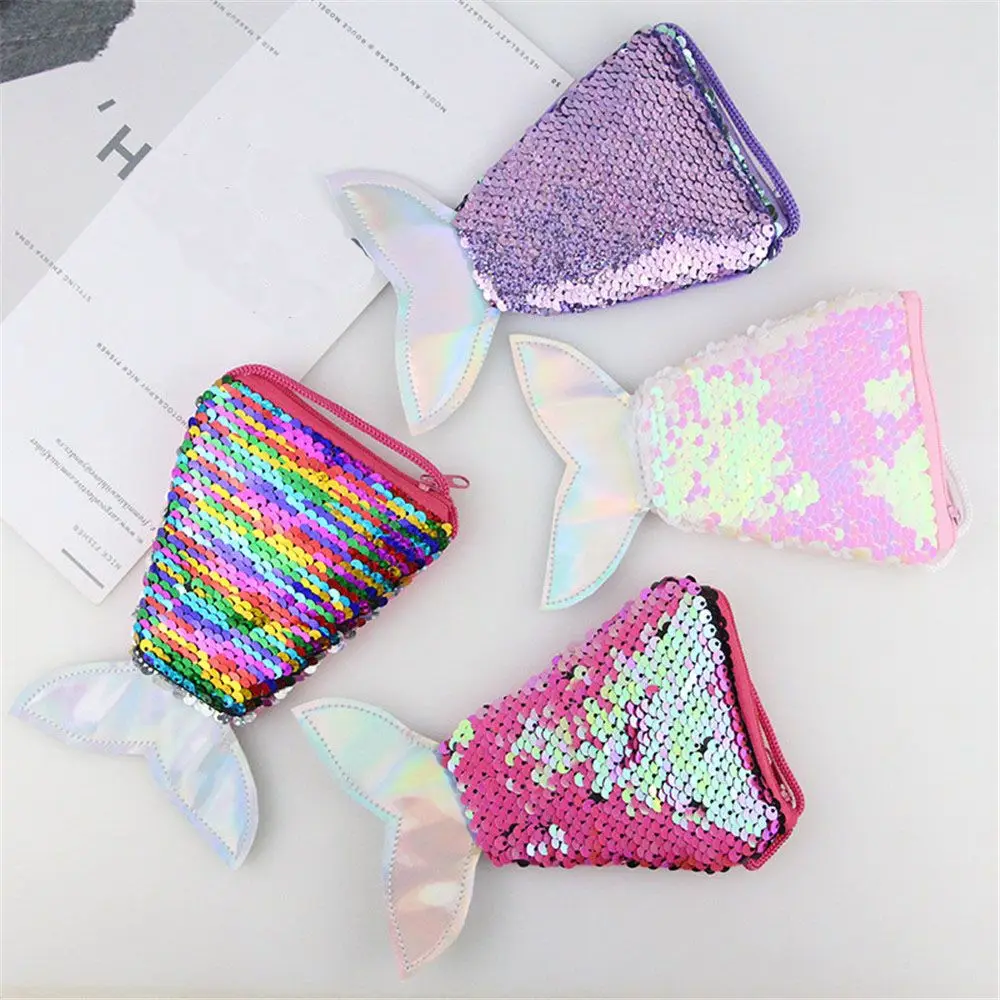 1 шт девушка хвост русалки блёстки бизнес держатель для карт кошелек монет с