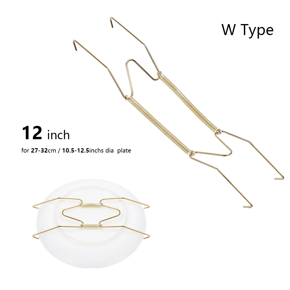 W Type 12inch 1 шт. металлический настенный дисплей Таблички вешалка W Тип блюдо пружинный Держатель Невидимый крюк фоторамка домашний декор - Цвет: W Type 12inch
