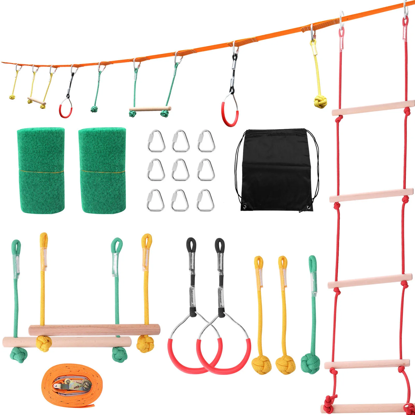 

Outdoor Climbing Sports Obstacle Walking Flat Belt Children Kids Rope Combination Suit Rope Ladder Balance Training Equipment