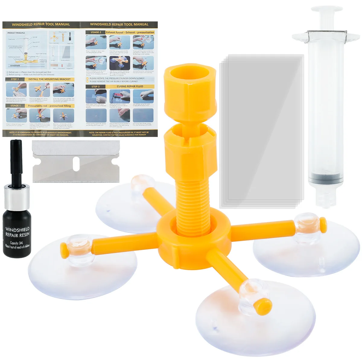 Набор для ремонта лобового стекла автомобиля смола удаления царапин и трещин на