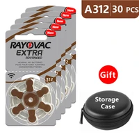 hearing aid batteries size 312 za rayovac extra advancedpack of 30brown tab pr41 1 45v type 312 zinc air battery