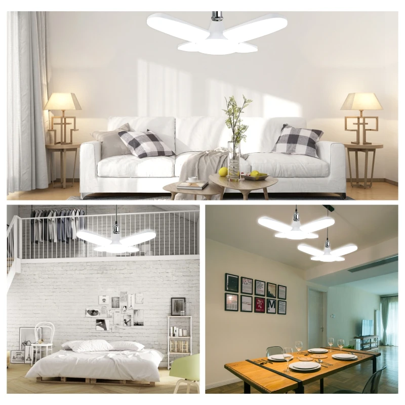 

E27 Folding Fan Bulb 24W 45W 60W LED Light Bulb AC 110V 220V Foldable UFO Lamp 360 degrees Lampada LED Lamp Cold white Spotlight