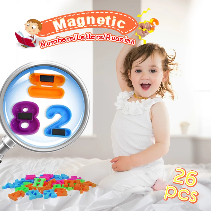 26 шт./компл. 2 см магнит Английский алфавит головоломки Красочные Холодильник