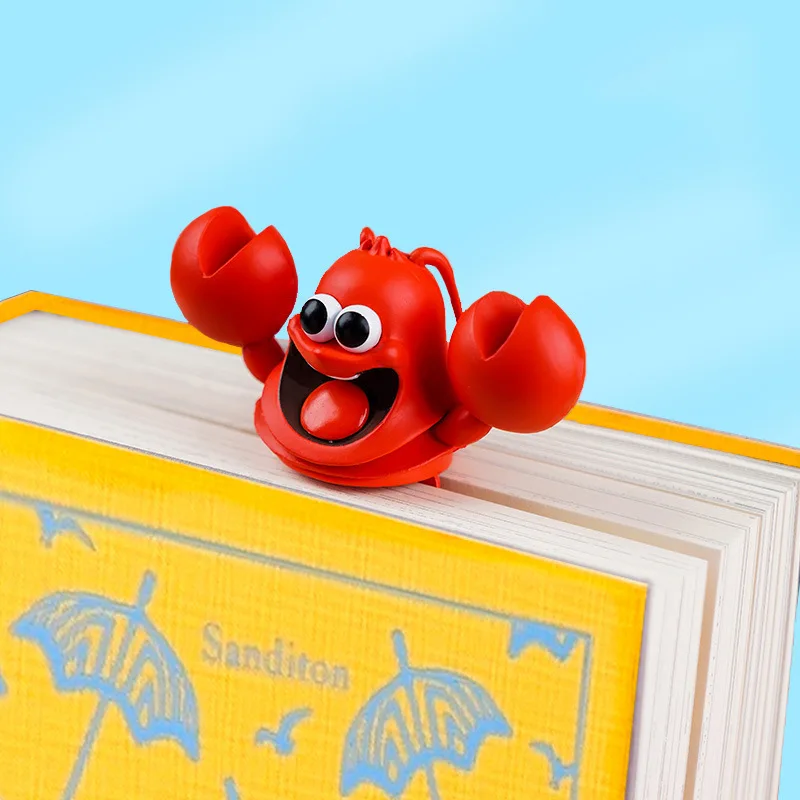 3D стерео Закладка милые Мультяшные животные маркеры Kawaii Медуза Лобстер страниц