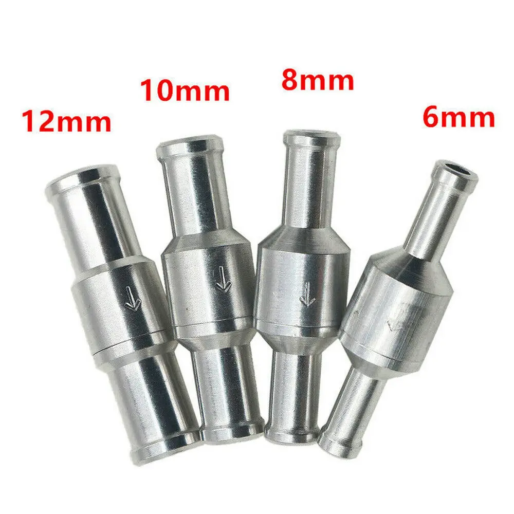 

6/8/10/12mm Aluminum Inline One-Way Non-Return Check Valve Fuel/Water/Gas/Air/Vacuum Brake Servo Booster Car Accessories