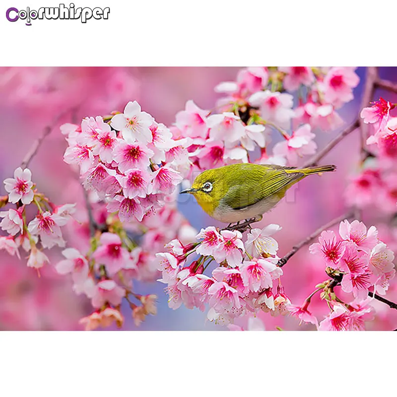 Алмазная живопись Z291 полноразмерная/круглая картина из страз птица цветок