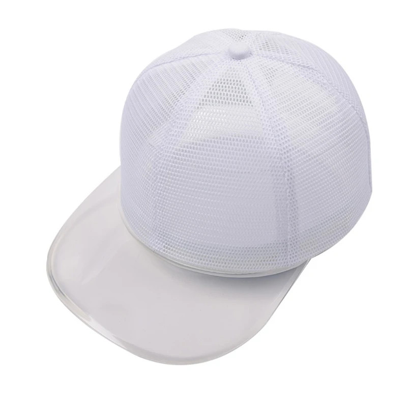 

K3NF Women Men Full Mesh Baseball Cap Solid Color Transparent Visor Sun Protection Summer Hip Hop Adjustable Snapback Hat