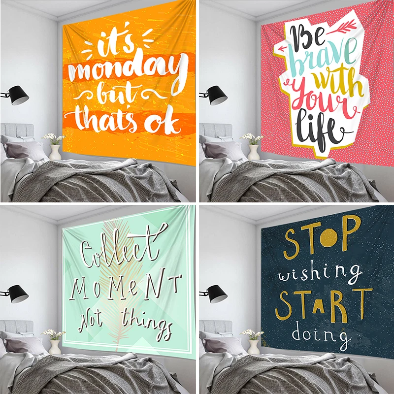 Настенная Гобеленовая ткань с английскими буквами для гостиной общежития