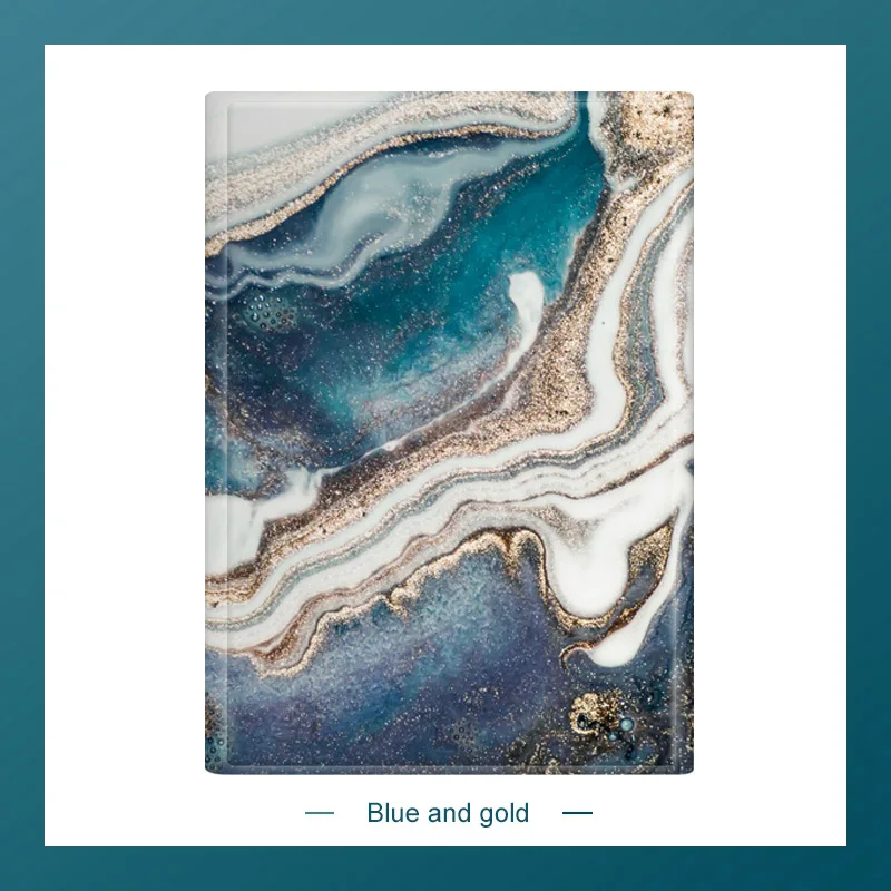 Blue and gold Беспроводная Bluetooth клавиатура Мини мраморная PU клавиатура чехол для iPad Air 2 Mini 1 2 3 4 5 9,7 Pro 10,5 11 дюймов - Цвет: Blue and gold