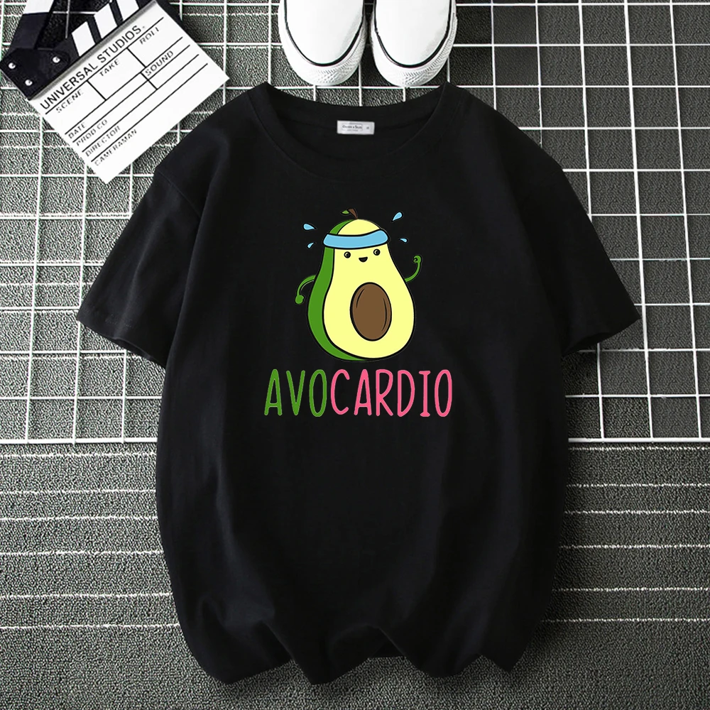 

Avocardio Gym Workout Avocado Avo-cardio Tee Shirt for Men Woman Unisex Casual Loose Fashion Tops Male Harajuku Hip Hop T-Shirts