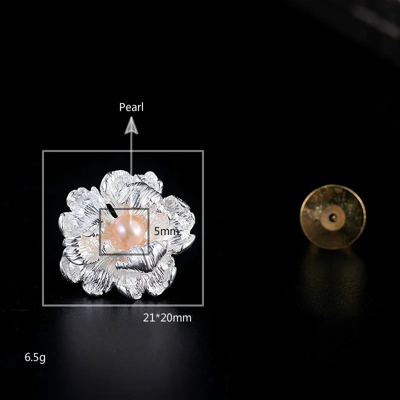 Настоящие женские броши из серебра 925 пробы с розовыми пионами в китайском стиле