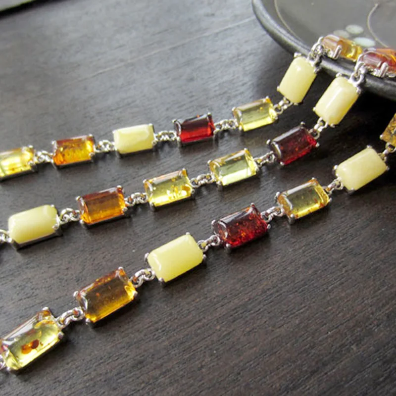 Spring emphasizes silver treasure natural flower kendrick Jin Po beeswax amber bracelet polish imports of time | Украшения и
