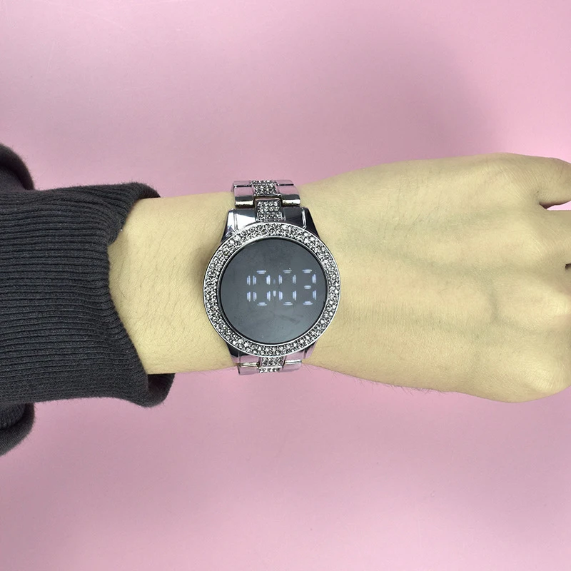 

Luxury Women Watches Fashion Electronic Clock Touch Led Women's Watch Female Diamond Bracelet Dress Wristwatch Relogio Feminino