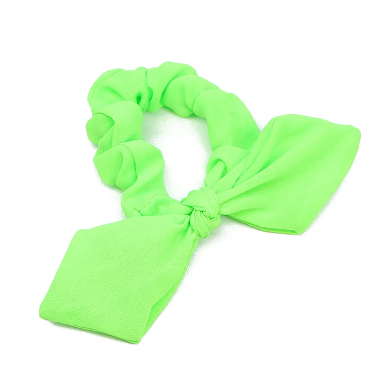 Новое поступление 2021 Женская флуоресцентная цветная завязка для волос с бантом