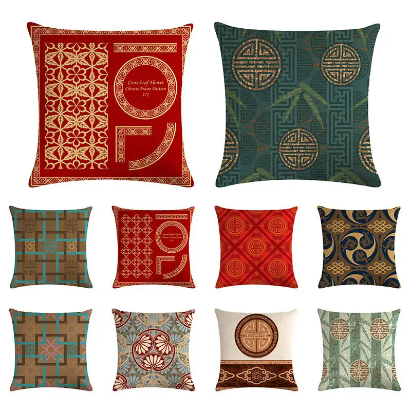 

Новинка, Бамбуковая наволочка в стиле ретро, наволочка для диванной подушки на карпа, льняная наволочка для автомобильного кровати, дивана, модное украшение, наволочка для диванной подушки 45x45 см