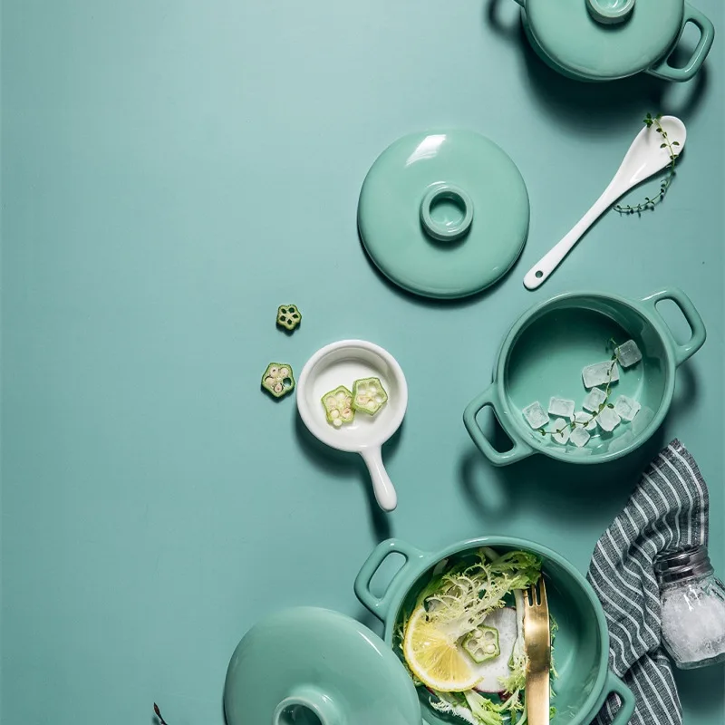 Керамические мини-миски для детского питания чаша выпечки с двойными ушками и