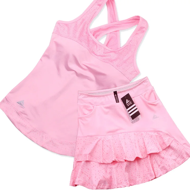 

2020 NEW Lotus leaf Tennis skirts Women's Sport Short Yoga High Elastic Waist Stretch Skirt Shorts Female Tennis Skort