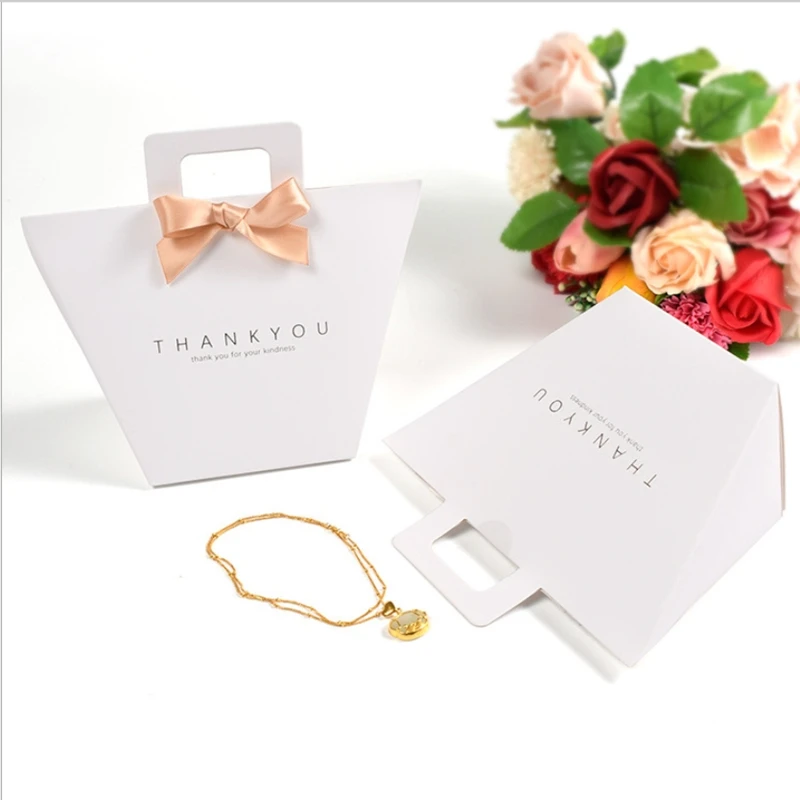 20/50 шт. высококлассные белый бронзового цвета &quotспасибо&quot конфетная сумка