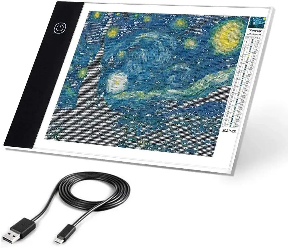 

A4 LED Light Pad for Diamond Painting Light Box Dimmable Brightness Light Board, Apply to Full Drill & Partial Drill 5D Painting