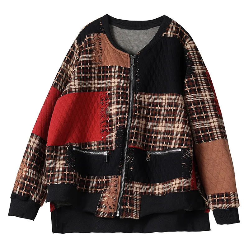 Женская винтажная Куртка Max LuLu теплая куртка в клетку с принтом Повседневная