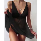 2021 сексуальные пижамы размера плюс для женщин искушение сексуальное белье с глубоким v-образным вырезом без рукавов Кружева Мини-ночь ночная рубашка с длинным рукавом
