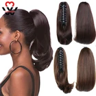 Аксессуары для волос MANWEI, короткие прямые синтетические волосы, блонд, черный, с маленьким конским хвостом