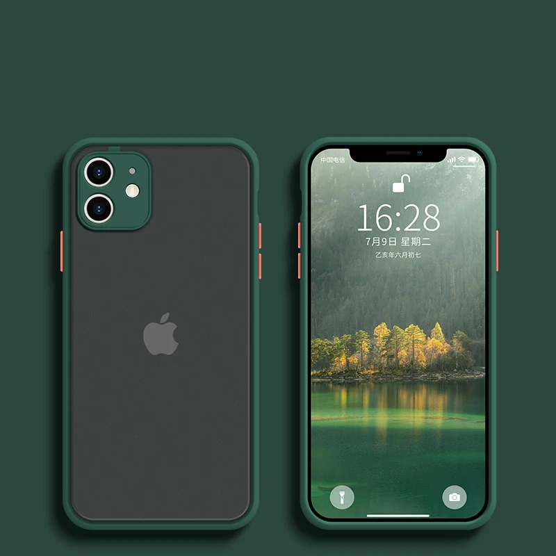 

Camera Protector for Apple IPhone 11 Case for Iphone 12 Mini Pro Max Case 7 8 Plus XR X XS MAX SE Matte Translucent Back Cover