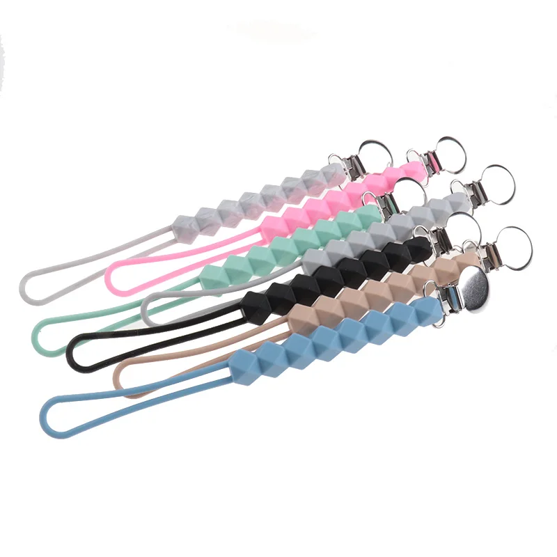 20 piezas de silicona soporte de cadena para chupete hexagonal cadenas de chupete para masticar beb&eacute; soporte para chupete sin BPA-1