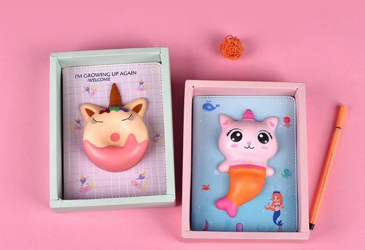 

Simple Kawaii Reduced Pressure Journal Diary PU Leather Notebook Decompression Vent Schedule Planner Office Stationery Notebook