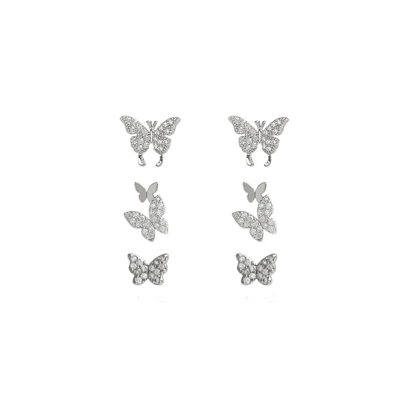 

Small Butterfly Zirconia Studs2021 New Korean Exquisite Fashion Female Ear Clip simple High-Quality Non-Pierced Earrings