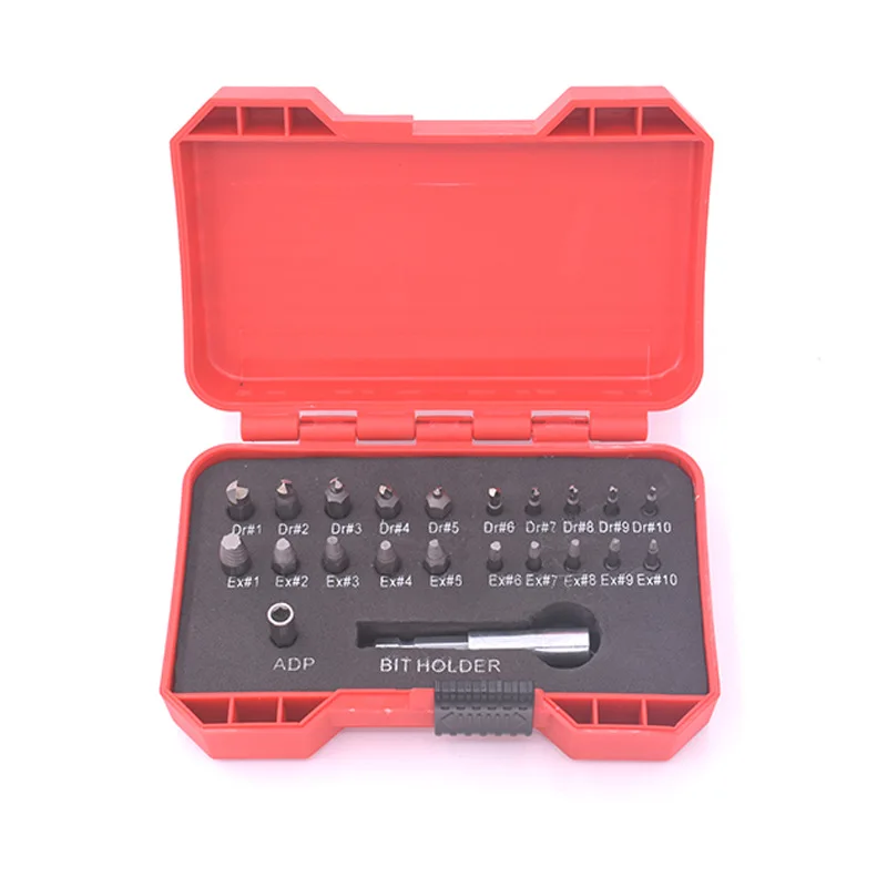 

22pcbroken Extractor High-speed Steel Reverse Tooth Reverse Blade Removal Tool Damaged Bolt Extractor Sets
