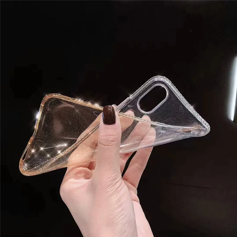 Милый Блестящий Мягкий силиконовый чехол для iPhone X XS XR XS Max 11 Pro Max Bling чехол-бампер с алмазами цветной чехол на iPhne 6 6S 7 8 Plus