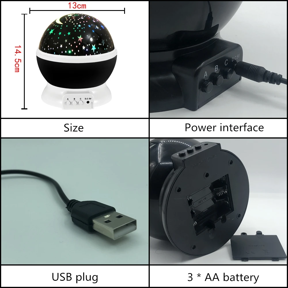 USB светильник звездного неба вращающийся светодиодный ночник лампа для