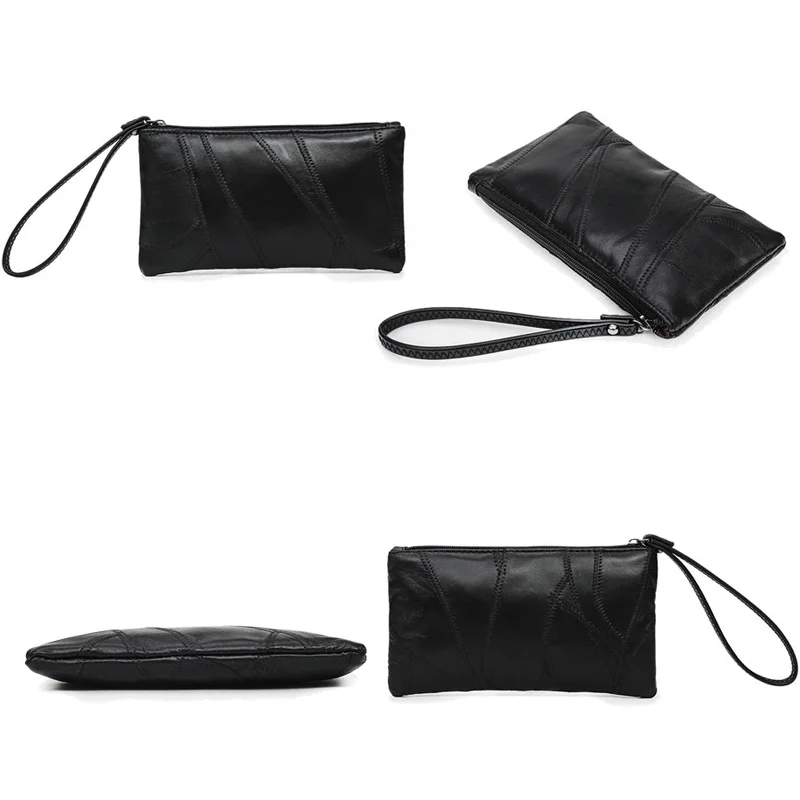 Черный женский кошелек мягкие женские клатчи сумки роскошные для женщин 2021