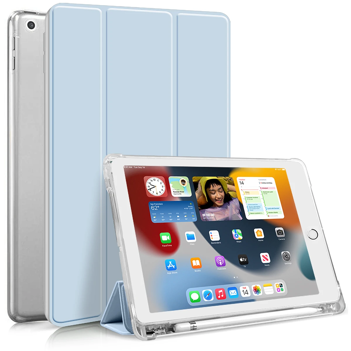 

RBP for iPad 10.9 Inch 4th Generation Case Built-in Pencil Holder with Transparent Matte Shell Cover ,for iPad Air 4 2020 Case