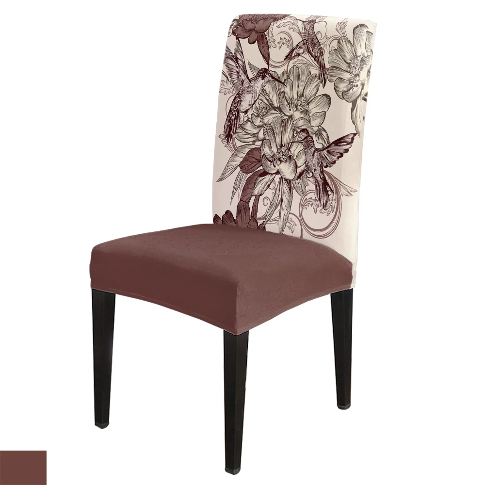 

Spandex Chair Cover Wallpapers Art Flying Birds Retro Flowers Chair Cover Home Decor Wedding Supplies Dining Chair Cover Stretch