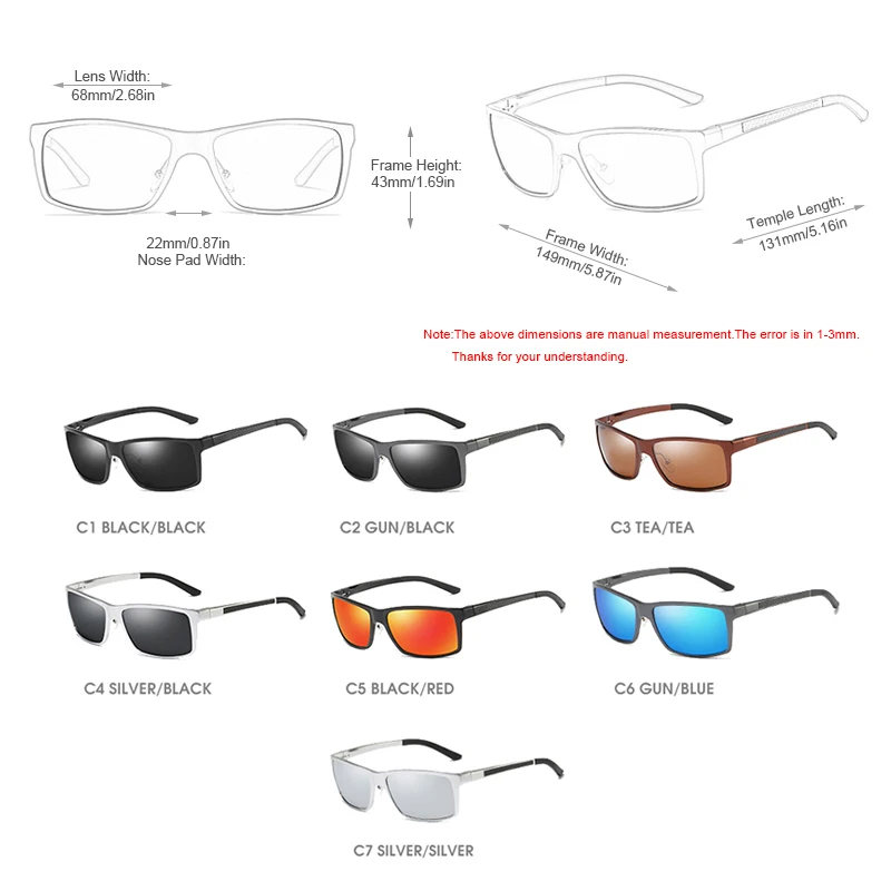 FUQIAN брендовые дизайнерские алюминиевые магниевые поляризованные мужские